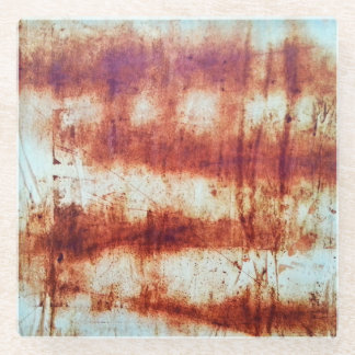 Geroest metaal, getextureerde achtergrond. glazen onderzetter