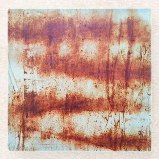 Geroest metaal, getextureerde achtergrond. glazen onderzetter (Voorkant)