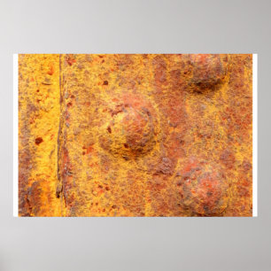 Geroeste metalen affiche met klinknagels poster