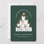 Gerold met het Kerstmis toiletpapier boom groen Feestdagenkaart (Voorkant)