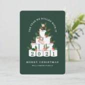 Gerold met het Kerstmis toiletpapier boom groen Feestdagenkaart (Staand voorkant)