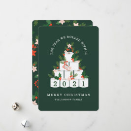 Gerold met het Kerstmis toiletpapier boom groen Feestdagenkaart