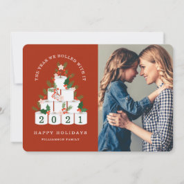 Gerold met het Kerstmis wc papier boom foto Feestdagenkaart