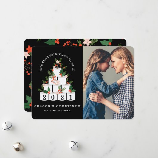 Gerold met het Kerstmis wc papier boom foto Feestdagenkaart (Voorkant / Achterkant in situ)