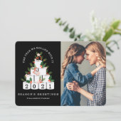 Gerold met het Kerstmis wc papier boom foto Feestdagenkaart (Staand voorkant)