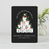 Gerold met het Kerstmis wc papier boom zwart Feestdagenkaart (Staand voorkant)