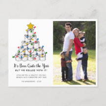 Gerolde Kerstboom van toiletpapier foto