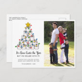 Gerolde Kerstboom van toiletpapier foto Feestdagenkaart (Voorkant / Achterkant)