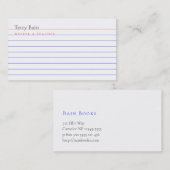 Gerolde / uitgelijnde indexkaart visitekaartje (Voorkant / Achterkant)