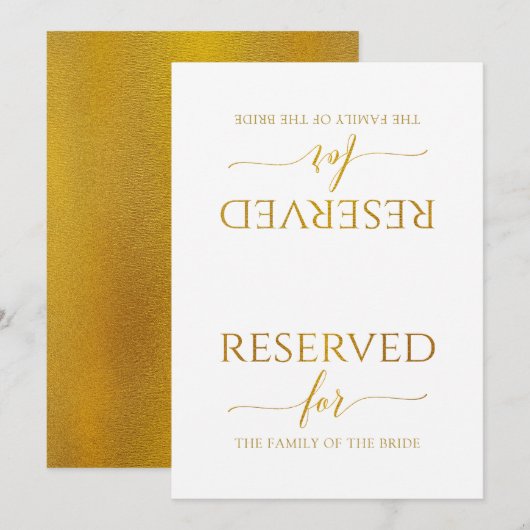 Geromantiseerde kalligrafie gereserveerde kaart -  (Voorkant / Achterkant)