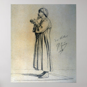 Gérôme - Arabier in gebeden Poster