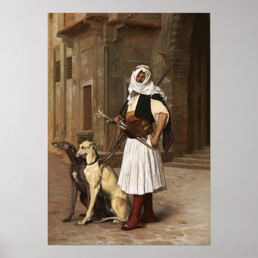 Gérôme - Arnaut met twee wieltjes Honden 1867 Poster (Voorkant)