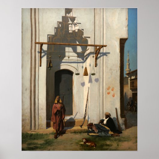 Gérôme - Bewakers bij de deur van een tombe 1870 Poster (Voorkant)