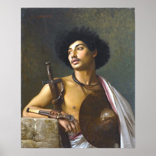 Gérôme - Een Bischari krijger Poster (Voorkant)