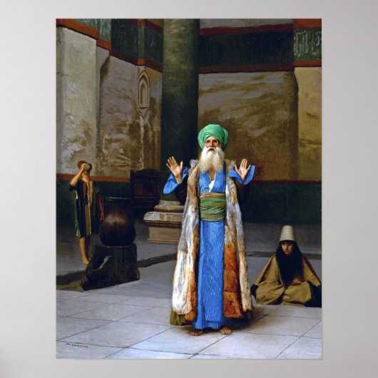 Gérôme - Een sultan in gebed 1887 Poster (Voorkant)
