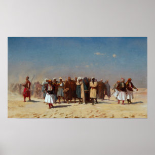 Gérôme - Egyptische rekruten die de woestijn overs Poster