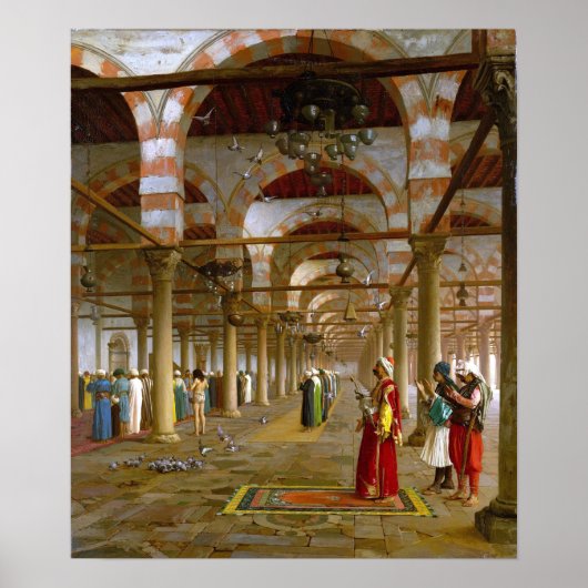 Gérôme - Gebed in de moskee Poster (Voorkant)