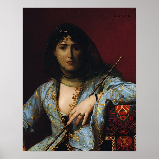 Gérôme - Gesluierde Circassische schoonheid 1876 Poster (Voorkant)