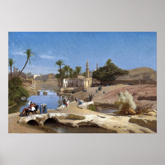 Gérôme - Gezicht op Medinet El Fayoum Poster (Voorkant)