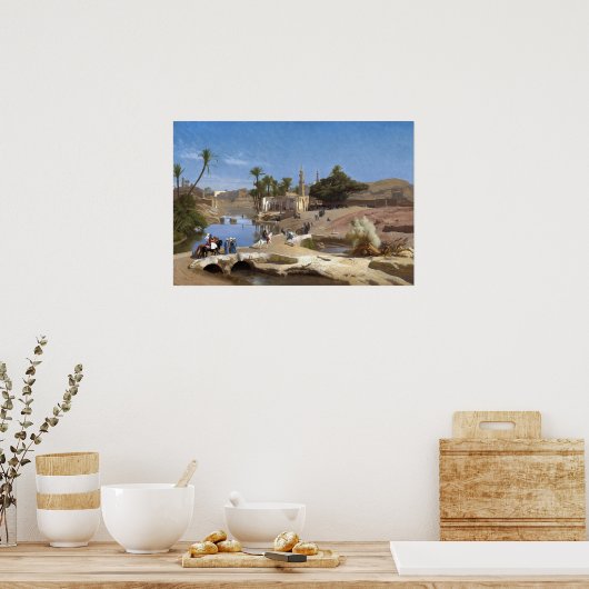 Gérôme - Uitzicht van Medinet El Fayoum Poster (Keuken)