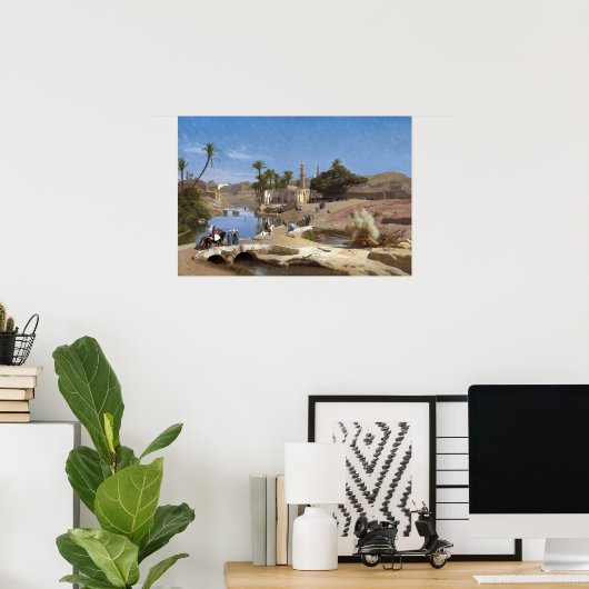 Gérôme - Uitzicht van Medinet El Fayoum Poster (Thuiskantoor)