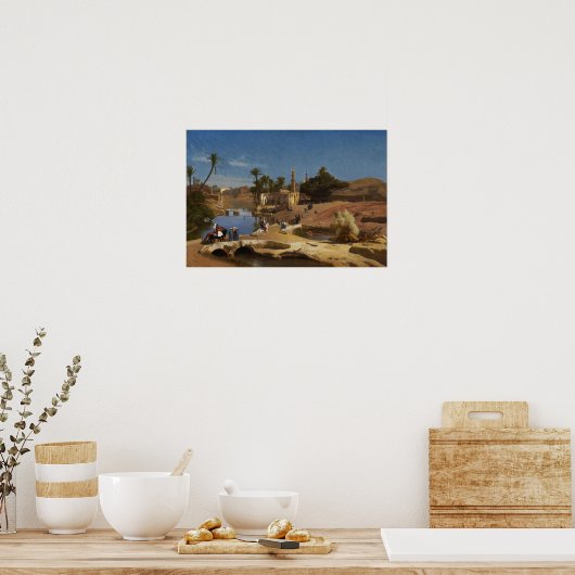 Gérôme - Uitzicht van Medinet El Fayoum Poster (Keuken)