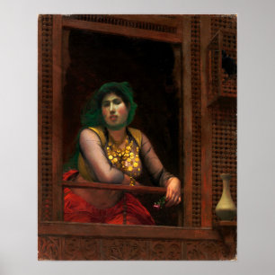 Gérôme - Vrouw bij een balkon Poster