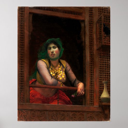 Gérôme - Vrouw bij een balkon Poster (Voorkant)