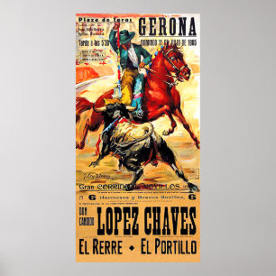 Gerona Bullgevecht, Spanje, Corrida, vintage-reis Poster