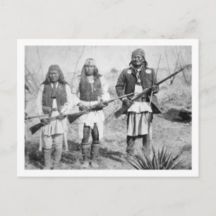 Geronimo en drie van zijn Apache-strijders, 1886 ( Briefkaart