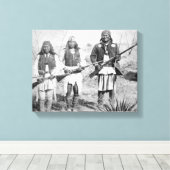 Geronimo en drie van zijn Apache-strijders, 1886 ( Canvas Afdruk (Insitu (Houten vloer))