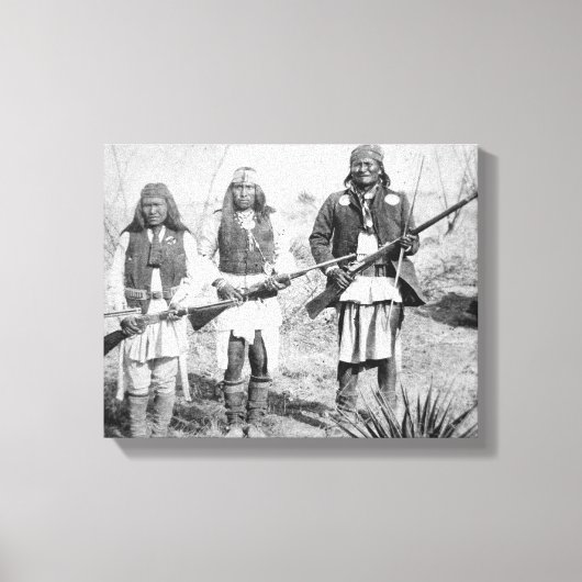 Geronimo en drie van zijn Apache-strijders, 1886 ( Canvas Afdruk (Voorkant)