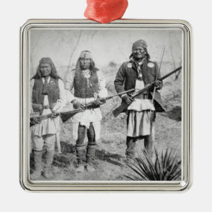 Geronimo en drie van zijn Apache-strijders, 1886 ( Metalen Ornament