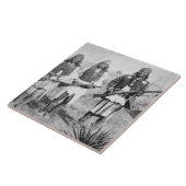 Geronimo en drie van zijn Apache-strijders, 1886 ( Tegeltje (Zijkant)