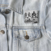 Geronimo en drie van zijn Apache-strijders, 1886 ( Vierkante Button 5,1 Cm (In situ)