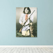 Geronimo (foto van kleur) canvas afdruk (Insitu (Houten vloer))