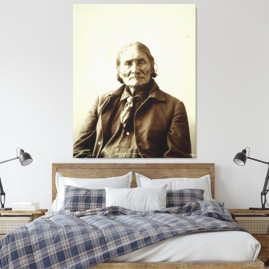 Geronimo (Guiyatle) Apache Indiaas Canvas Afdruk (Insitu (Slaapkamer))