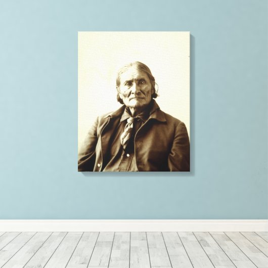 Geronimo (Guiyatle) Apache Indiaas Canvas Afdruk (Insitu (Houten vloer))