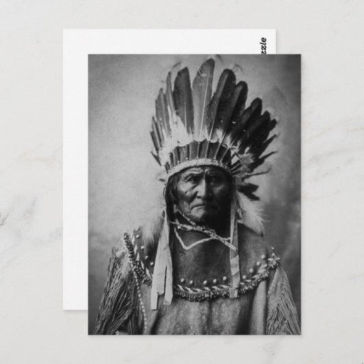 Geronimo in Head Dress Briefkaart (Voorkant / Achterkant)