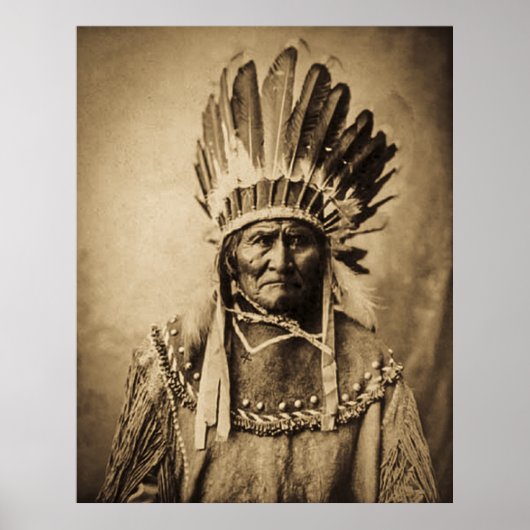 Geronimo in Head Dress Poster (Voorkant)