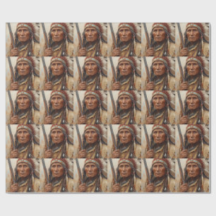 Geronimo Indiaans opperhoofd krijger portret Cadeaupapier