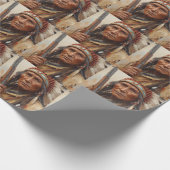 Geronimo Indiaans opperhoofd krijger portret Cadeaupapier (Hoek)