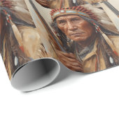 Geronimo Indiaans opperhoofd krijger portret Cadeaupapier (Rol Hoek)