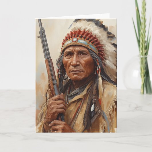 Geronimo Indiaans opperhoofd krijger portret Kaart (Voorkant)