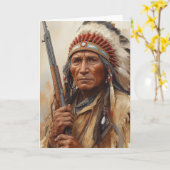 Geronimo Indiaans opperhoofd krijger portret Kaart (Gele Bloem)