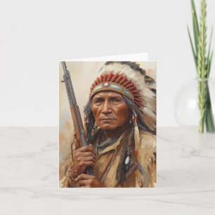 Geronimo Indiaans opperhoofd krijger portret Kaart