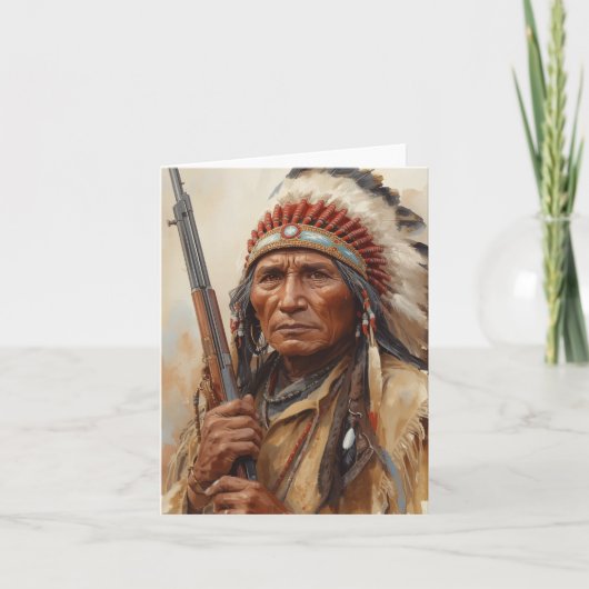 Geronimo Indiaans opperhoofd krijger portret Kaart (Voorkant)