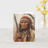 Geronimo Indiaans opperhoofd krijger portret Kaart (Gele Bloem)