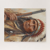 Geronimo Indiaans opperhoofd krijger portret Legpuzzel (Horizontaal)