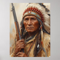 Geronimo Indiaans opperhoofd krijger portret